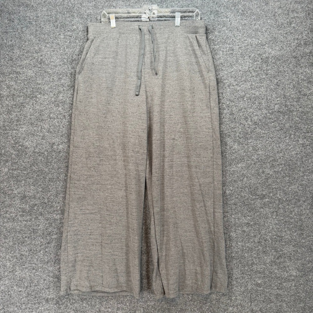 Haven Wide Leg Pants Women Large Gray Drawstring Knit Lounge Sweatpants Boho